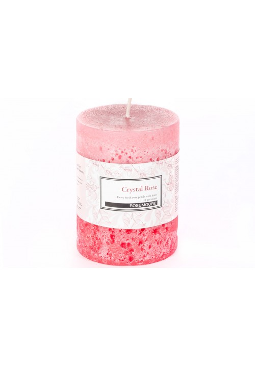 Rose Moore Scented Pillar Candle - Crystal Rose